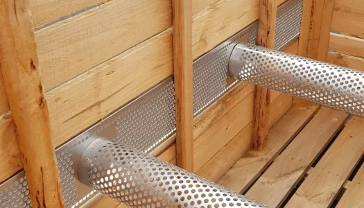 Hardwood corners and uprights provide strength to the sides for stacking and tipping